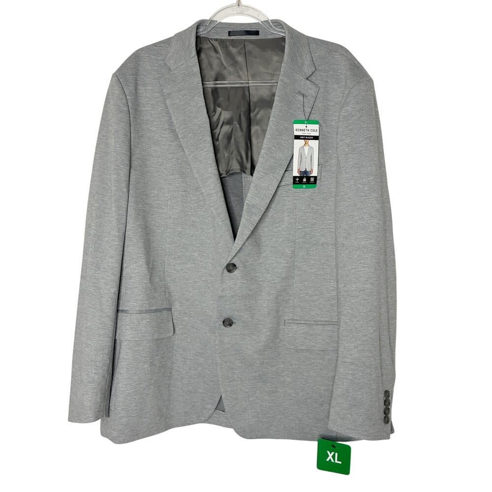 Kenneth Cole Gray Knit Blazer Sport Coat Polyester Blend NWT Mens XL